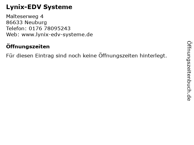Lynix-EDV Systeme in Neuburg: Adresse und Öffnungszeiten