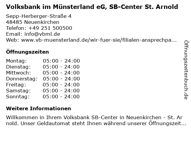 ᐅ Offnungszeiten Vr Bank Kreis Steinfurt Eg Sb Center St