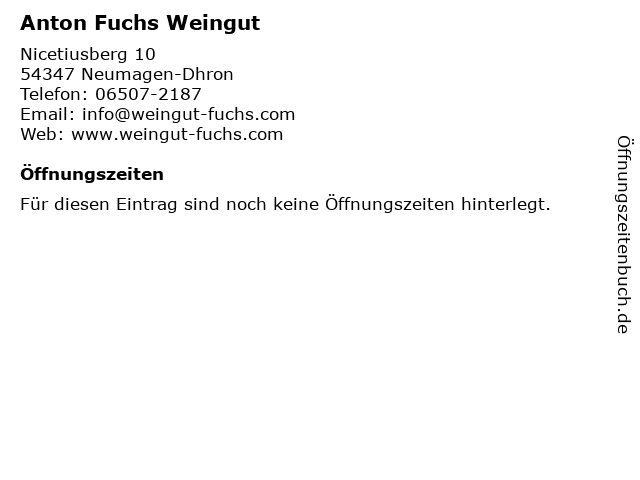 Anton Fuchs Weingut in Neumagen-Dhron: Adresse und Öffnungszeiten