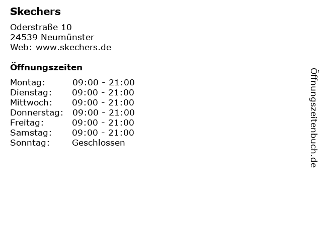 ᐅ Öffnungszeiten „Skechers“ Oderstraße 10 in Neumünster