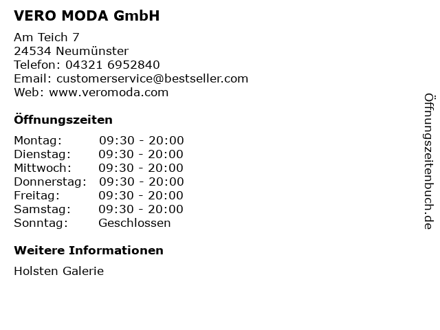 VERO MODA GmbH in Neumünster: Adresse und Öffnungszeiten
