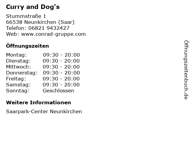 Curry and Dog's in Neunkirchen (Saar): Adresse und Öffnungszeiten