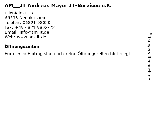 AM__IT Andreas Mayer IT-Services e.K. in Neunkirchen: Adresse und Öffnungszeiten