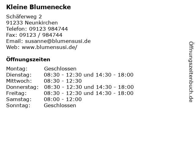 Kleine Blumenecke in Neunkirchen: Adresse und Öffnungszeiten
