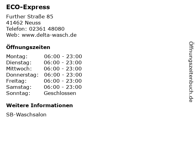 ECO-Express in Neuss: Adresse und Öffnungszeiten
