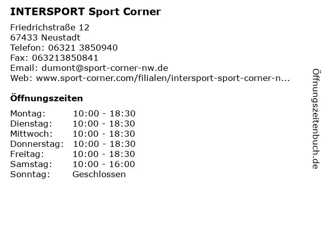 INTERSPORT Sport Corner in Neustadt: Adresse und Öffnungszeiten