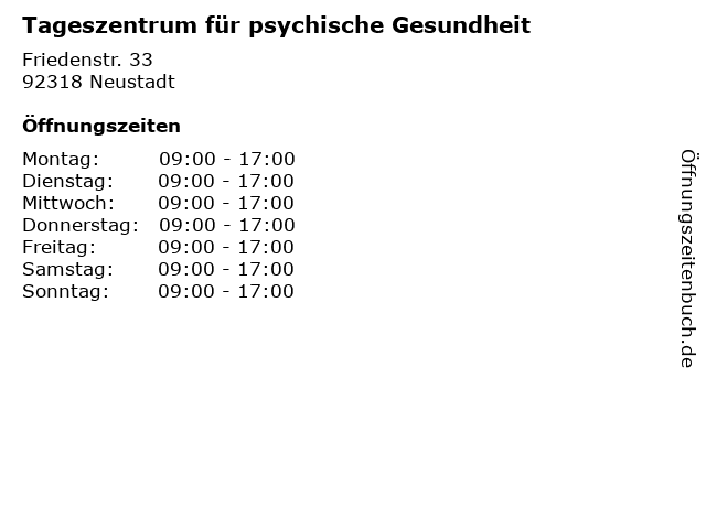 Tageszentrum für psychische Gesundheit in Neustadt: Adresse und Öffnungszeiten