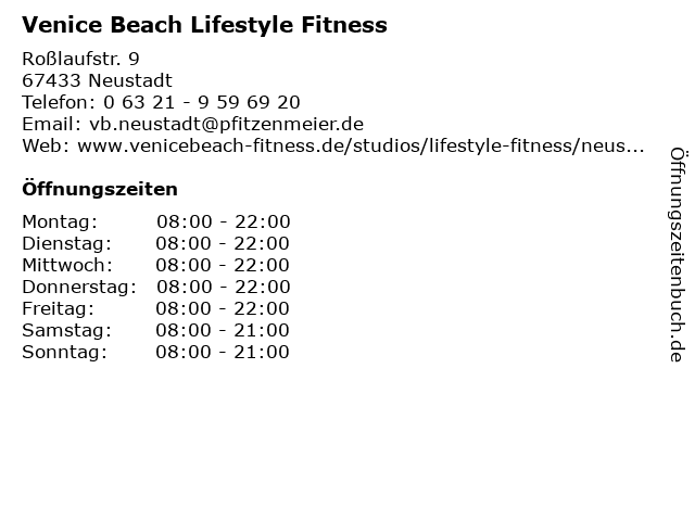 Venice Beach Lifestyle Fitness in Neustadt: Adresse und Öffnungszeiten