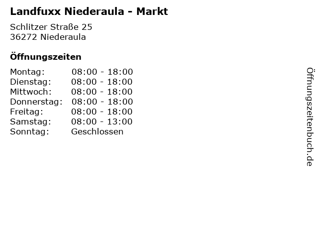 Landfuxx Niederaula - Markt in Niederaula: Adresse und Öffnungszeiten