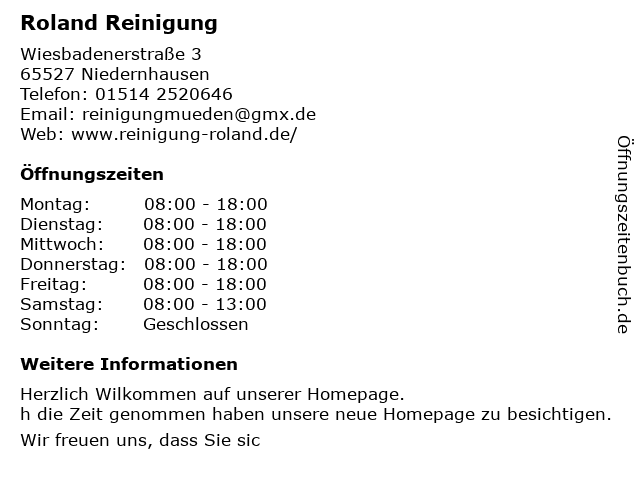 Roland Reinigung in Niedernhausen: Adresse und Öffnungszeiten