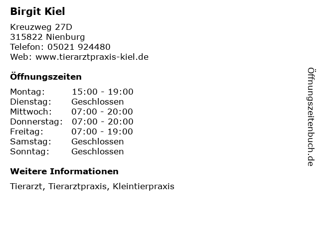 Birgit Kiel in Nienburg: Adresse und Öffnungszeiten