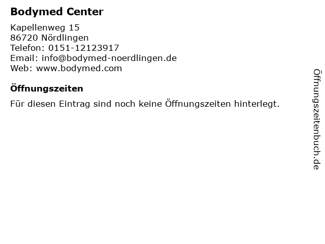Bodymed Center in Nördlingen: Adresse und Öffnungszeiten