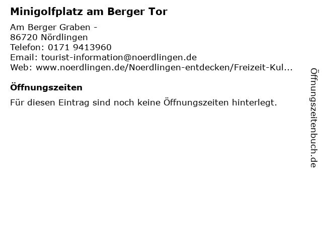 Minigolfplatz am Berger Tor in Nördlingen: Adresse und Öffnungszeiten