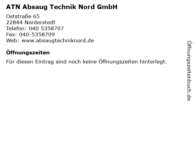 ATN Absaug Technik Nord GmbH in Norderstedt: Adresse und Öffnungszeiten