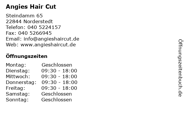 Angies Hair Cut in Norderstedt: Adresse und Öffnungszeiten
