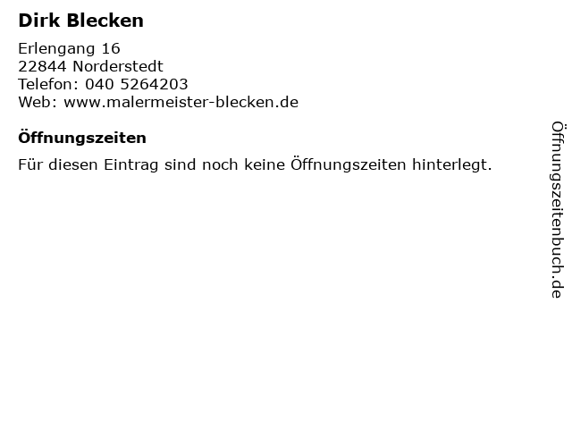 Dirk Blecken in Norderstedt: Adresse und Öffnungszeiten