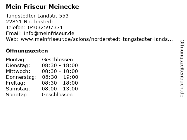 Mein Friseur Meinecke in Norderstedt: Adresse und Öffnungszeiten