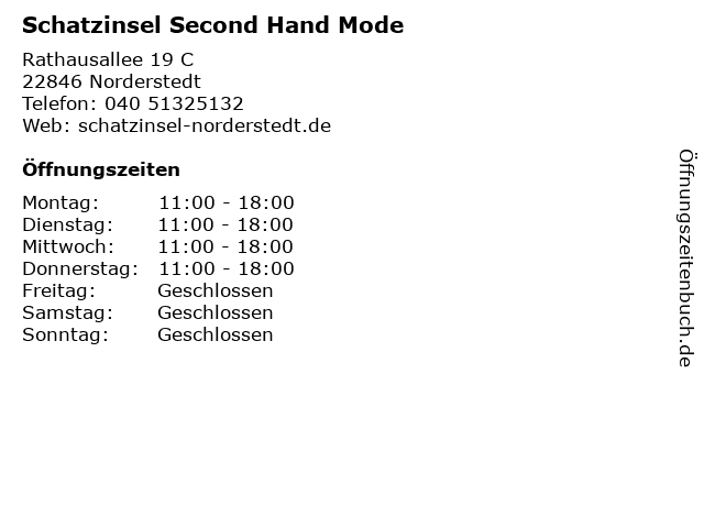 Schatzinsel Second Hand Mode in Norderstedt: Adresse und Öffnungszeiten