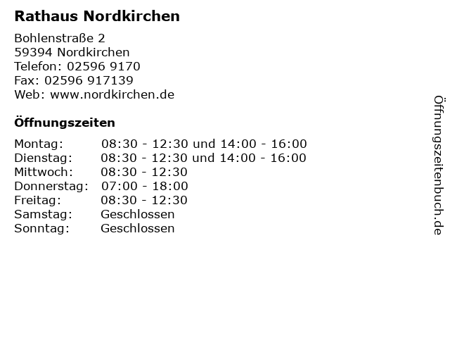 Rathaus Nordkirchen in Nordkirchen: Adresse und Öffnungszeiten