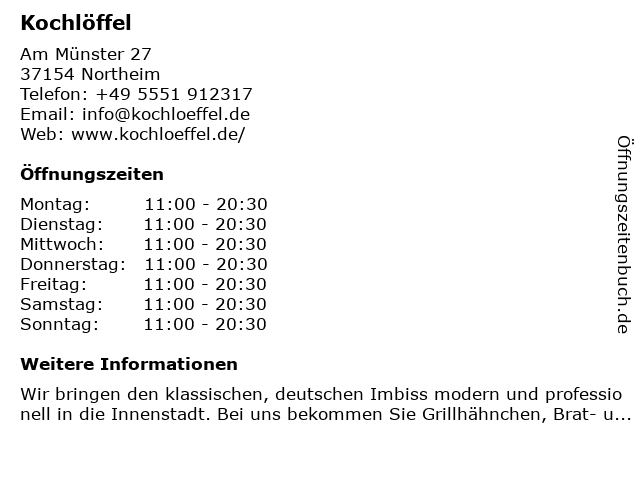 Kochlöffel in Northeim: Adresse und Öffnungszeiten