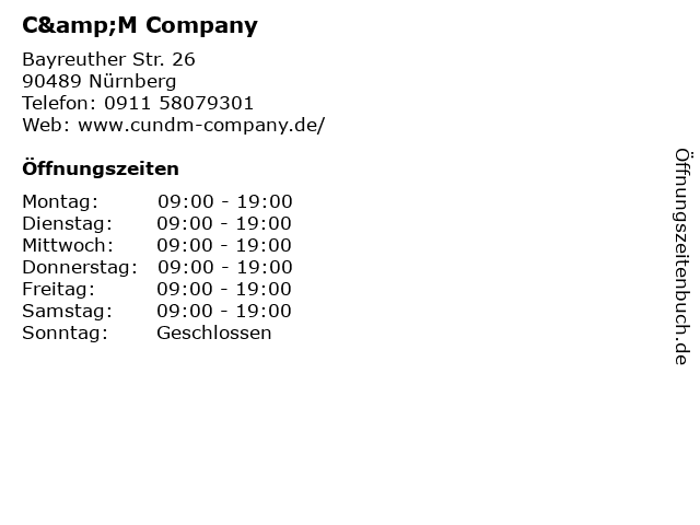 C&M Company in Nürnberg: Adresse und Öffnungszeiten
