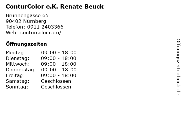 ConturColor e.K. Renate Beuck in Nürnberg: Adresse und Öffnungszeiten