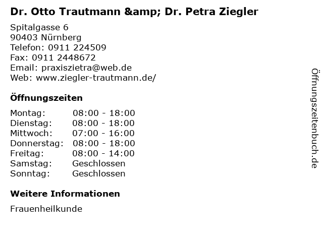Dr. Otto Trautmann & Dr. Petra Ziegler in Nürnberg: Adresse und Öffnungszeiten