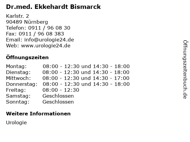 Dr.med. Ekkehardt Bismarck in Nürnberg: Adresse und Öffnungszeiten