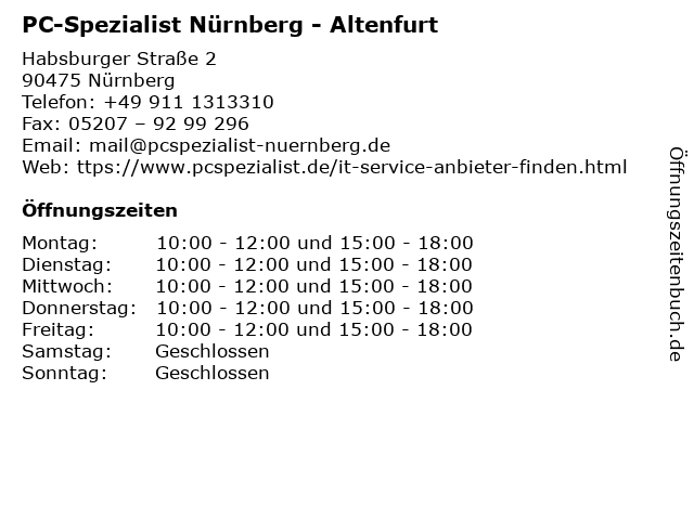 PC-Spezialist Nürnberg - Altenfurt in Nürnberg: Adresse und Öffnungszeiten