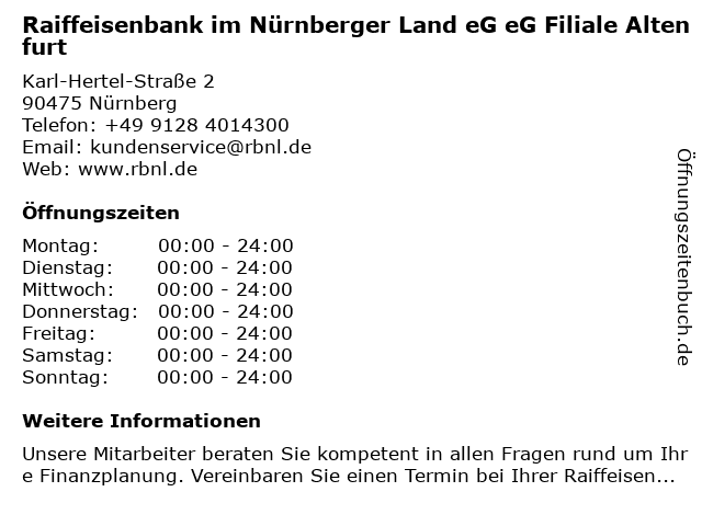 ᐅ Offnungszeiten Raiffeisenbank Altdorf Feucht Eg Sb