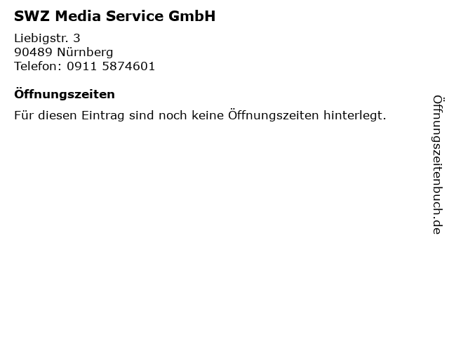 SWZ Media Service GmbH in Nürnberg: Adresse und Öffnungszeiten