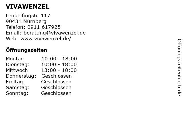 Wenzel Kurt Gesundheitsberatung in Nürnberg: Adresse und Öffnungszeiten