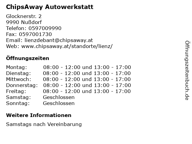 ChipsAway Autowerkstatt in Nußdorf: Adresse und Öffnungszeiten