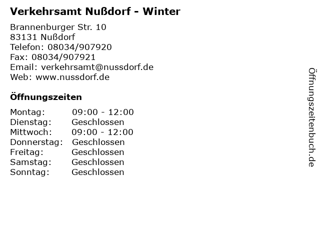 Verkehrsamt Nußdorf - Winter in Nußdorf: Adresse und Öffnungszeiten