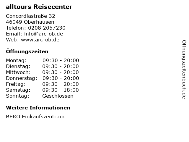 alltours Reisecenter in Oberhausen: Adresse und Öffnungszeiten