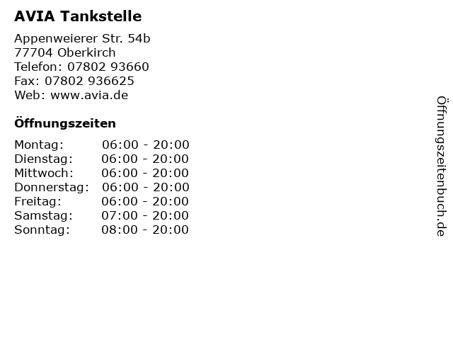 AVIA Tankstelle in Oberkirch: Adresse und Öffnungszeiten