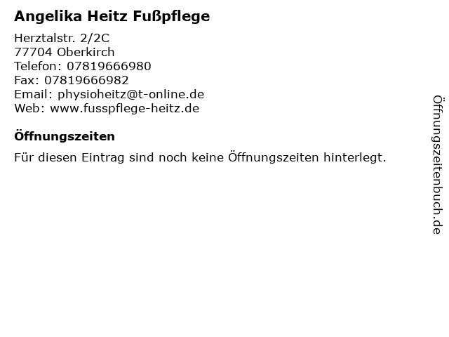 Angelika Heitz Fußpflege in Oberkirch: Adresse und Öffnungszeiten