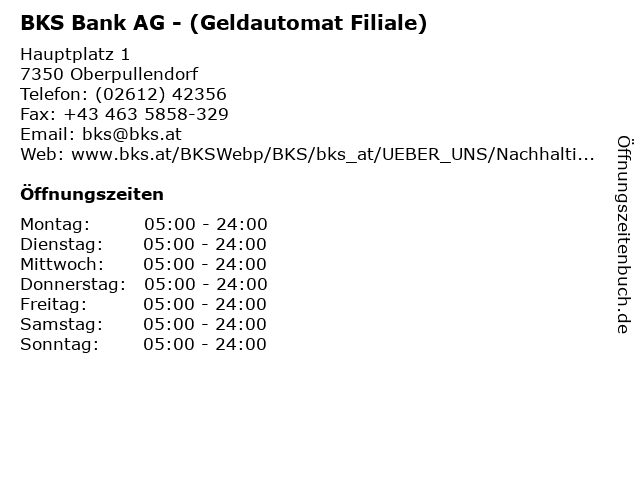 ᐅ Offnungszeiten Bks Bank Ag Geldautomat Filiale