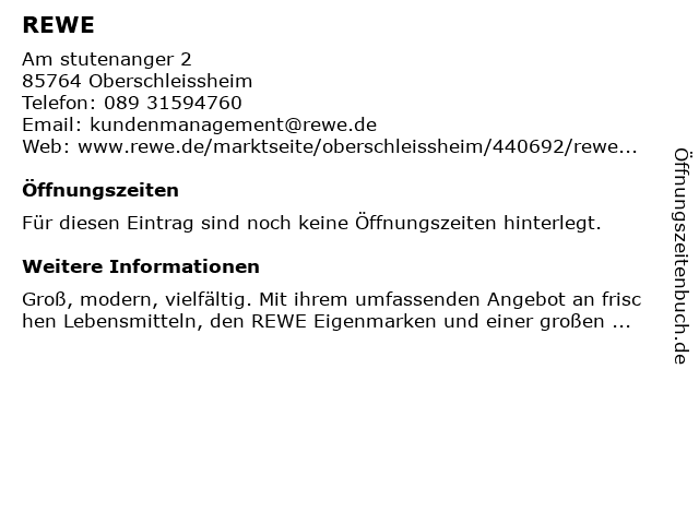 REWE in Oberschleissheim: Adresse und Öffnungszeiten