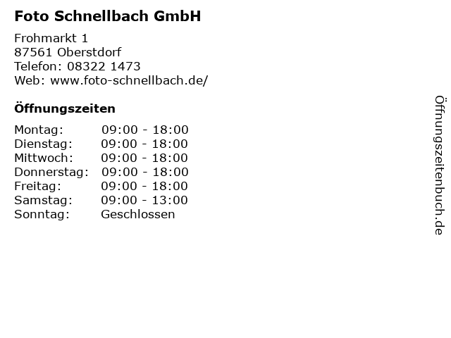 Foto Schnellbach GmbH in Oberstdorf: Adresse und Öffnungszeiten