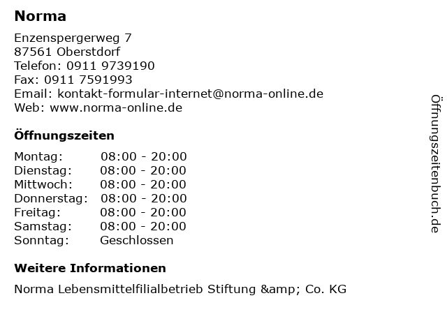 Norma in Oberstdorf: Adresse und Öffnungszeiten
