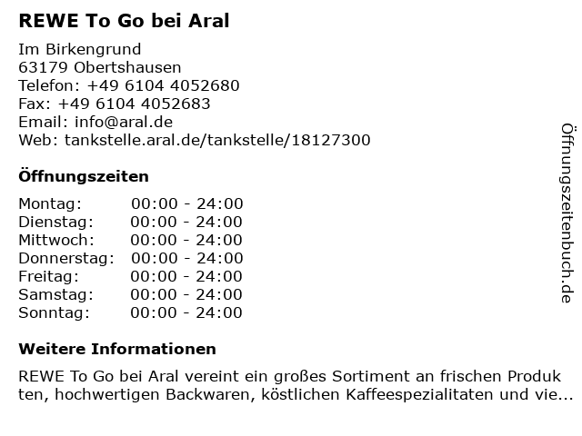 REWE To Go in Obertshausen: Adresse und Öffnungszeiten