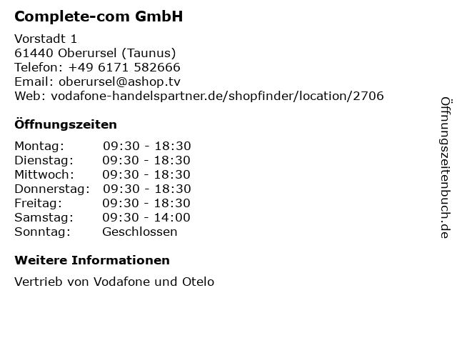 Complete-com GmbH in Oberursel (Taunus): Adresse und Öffnungszeiten