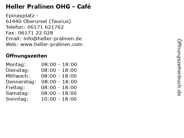 Heller Pralinen OHG - Café in Oberursel (Taunus): Adresse und Öffnungszeiten