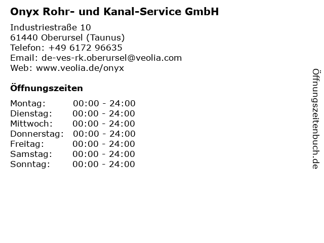 Onyx Rohr- und Kanal-Service GmbH in Oberursel (Taunus): Adresse und Öffnungszeiten