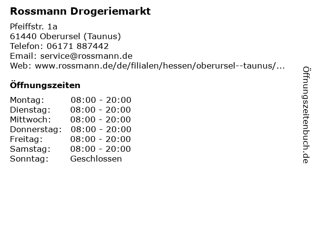 Rossmann in Oberursel (Taunus): Adresse und Öffnungszeiten
