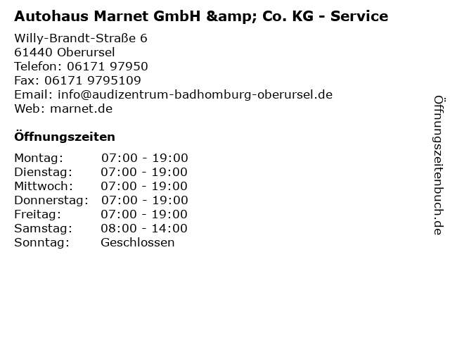 Autohaus Marnet GmbH & Co. KG - Service in Oberursel: Adresse und Öffnungszeiten