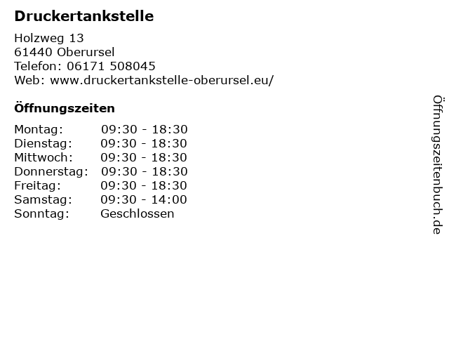 Druckertankstelle in Oberursel: Adresse und Öffnungszeiten
