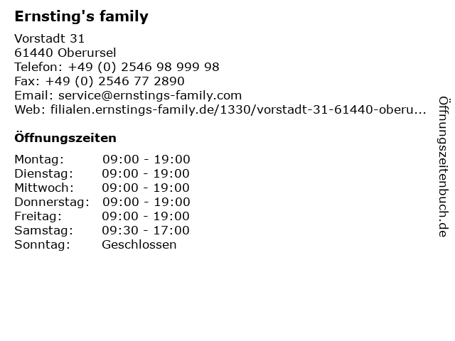 Ernsting's family in Oberursel: Adresse und Öffnungszeiten