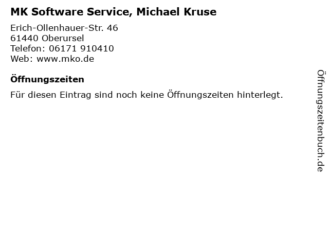 MK Software Service, Michael Kruse in Oberursel: Adresse und Öffnungszeiten